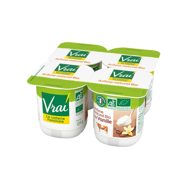 Vrai Vanilla bifidus yogurts Organic 4x125g