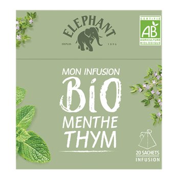 Elephant infusion Organic Mint & Thyme x 20 sachets 38g