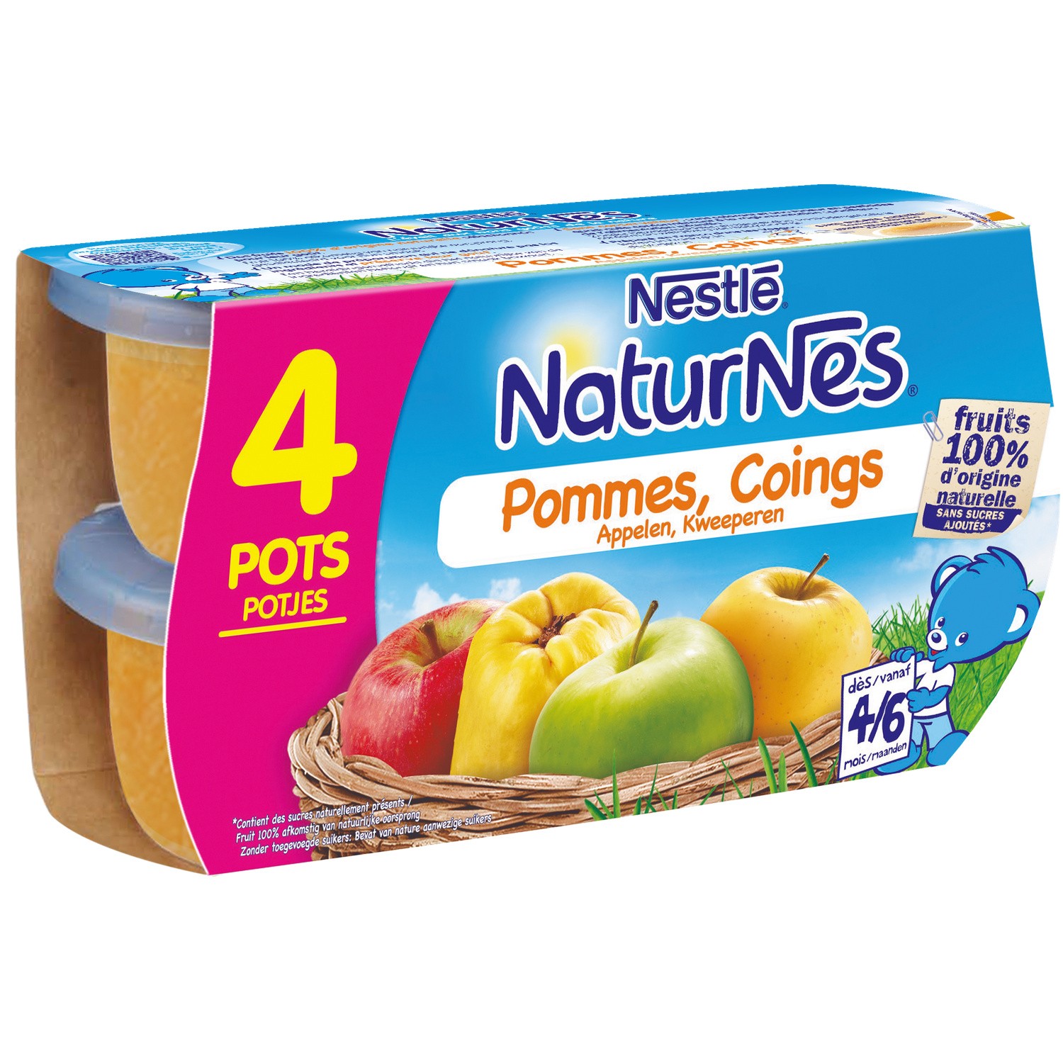 Nestle Naturnes Apple Quince 4x130g from 4 months