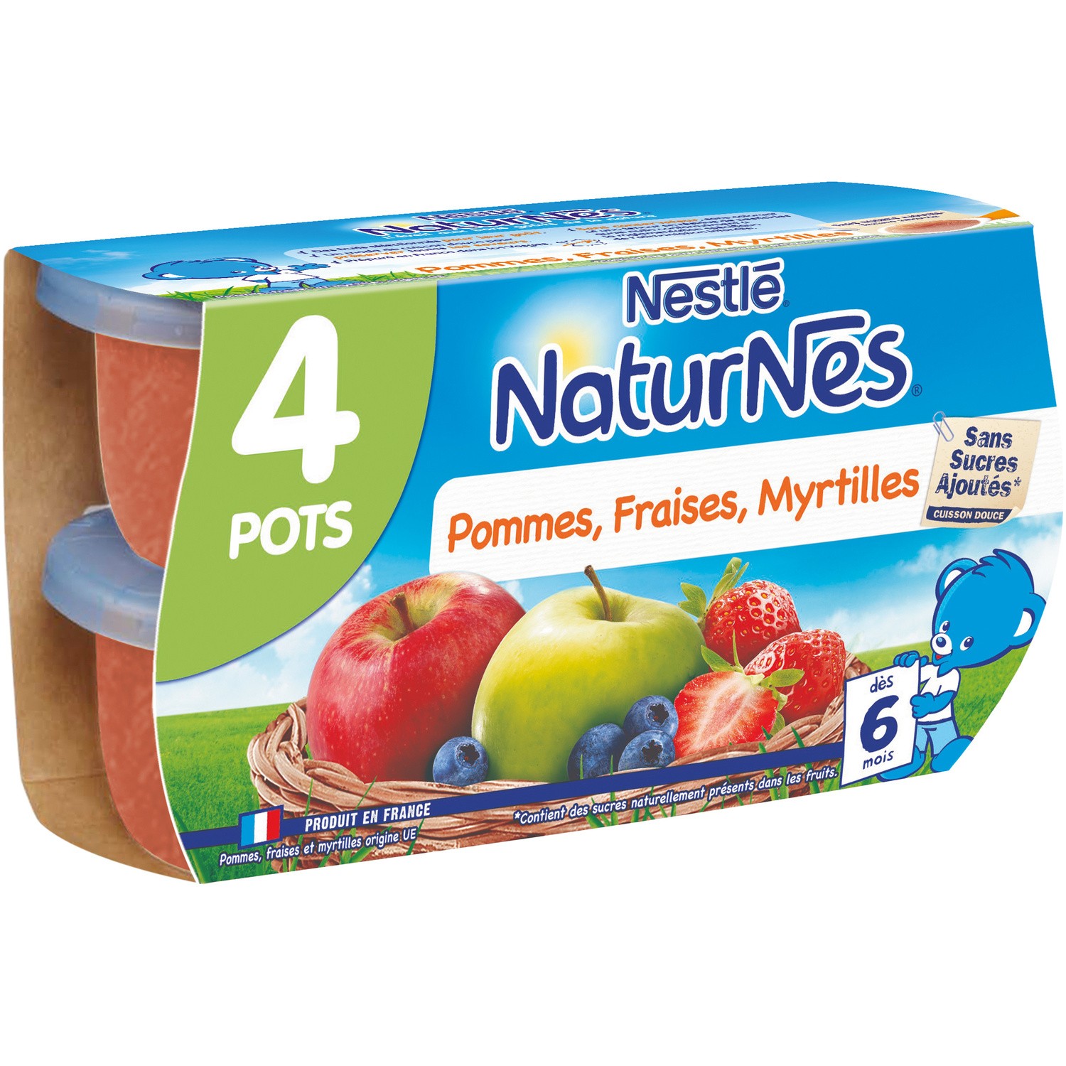 Nestle Naturnes Apple Strawberries & Blueberries 4x130g from 6 months
