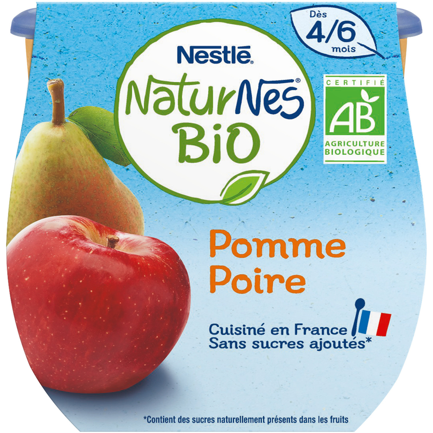 Nestle Naturnes Organic Apple & Pear 2x115g from 4 months