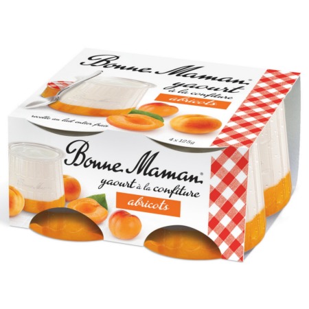 Bonne Maman Apricot jam yogurts 4x125g