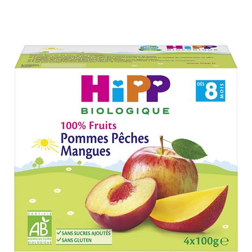 Hipp Dessert Apples Peach Mango Organic 4x100g