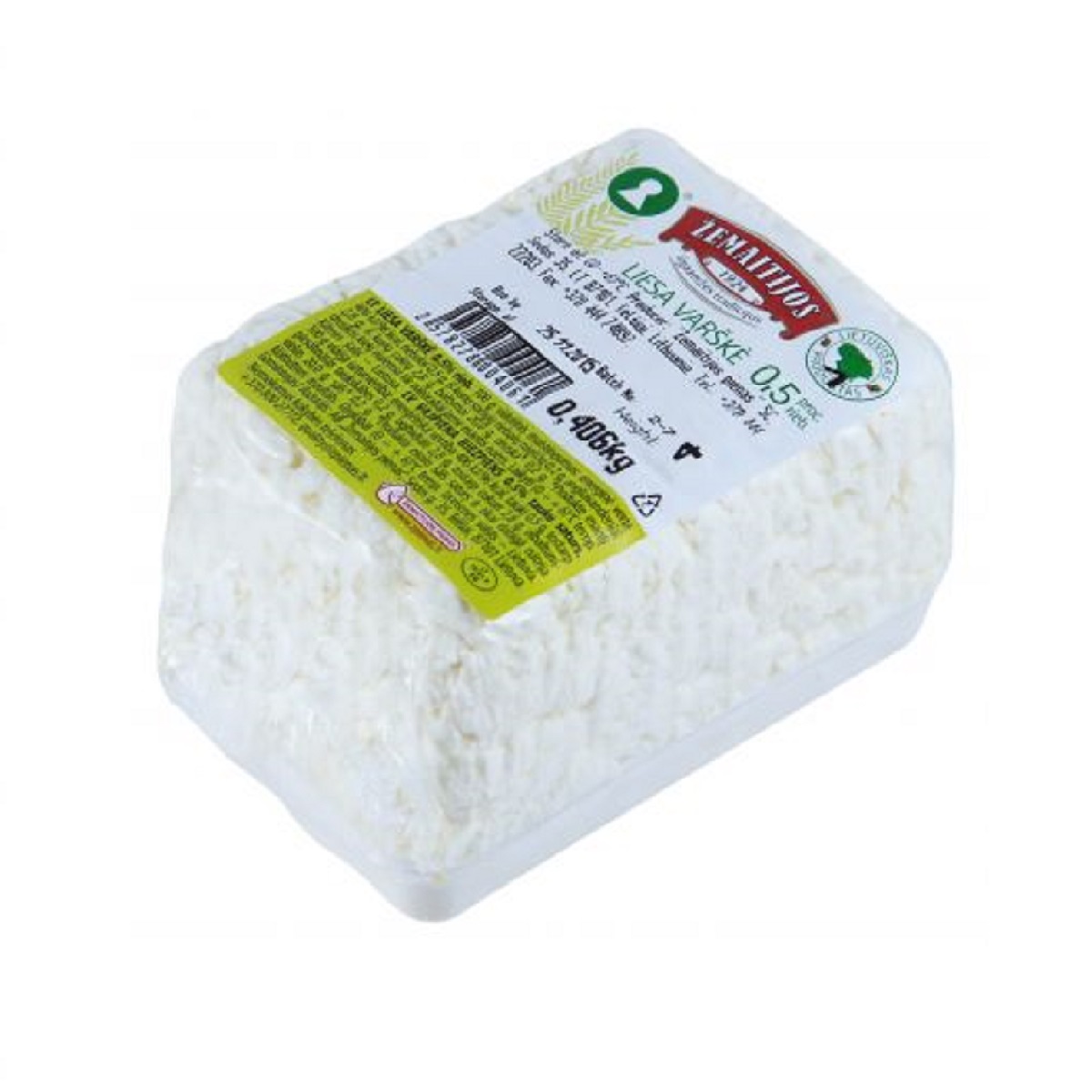Fresh Curd Cheese Zemaitijos 0.5% 330g
