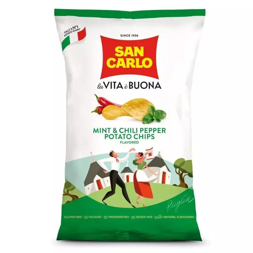 San Carlo Mint And Chilli Pepper Potato Chips 50g