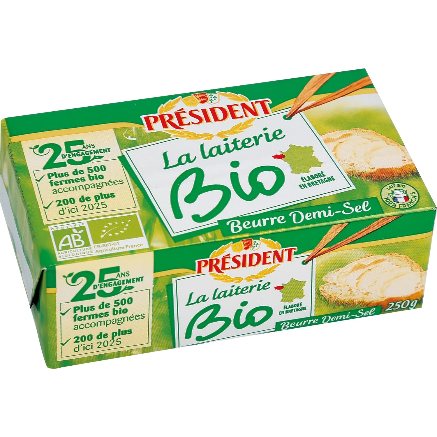 President Organic Salted butter 250g