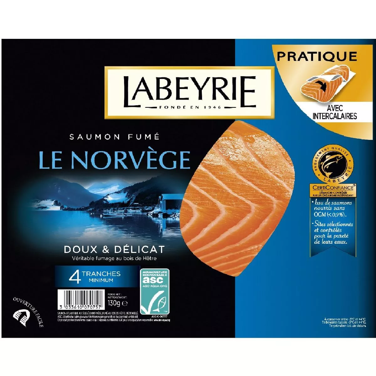 Labeyrie Smoked Salmon from Norway 100g