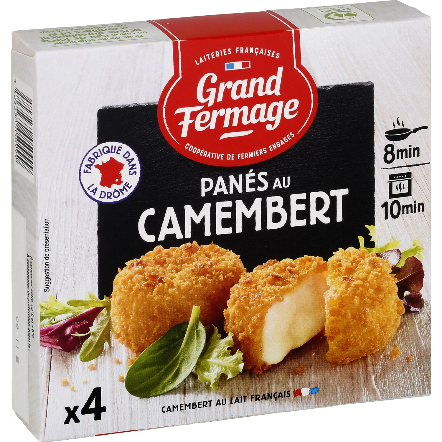 Grand Fermage Breaded camembert x4 100g