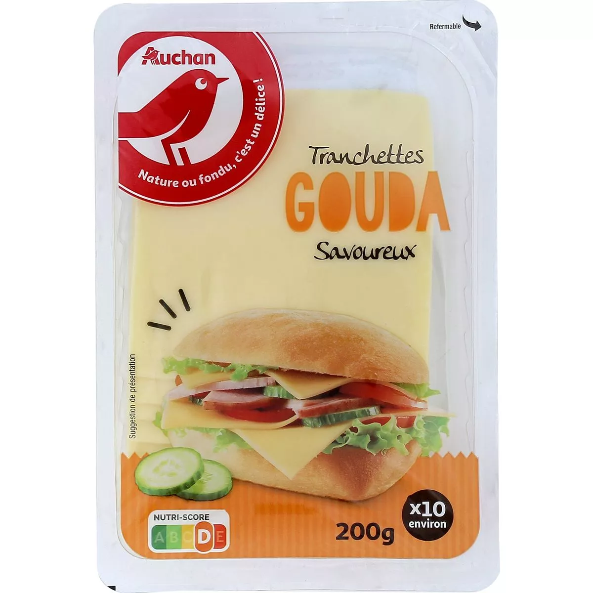 Auchan Gouda Cheese (10 slices) 200g