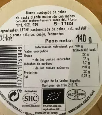 Santa Gadea organic goats' cheese, Black Label 135g