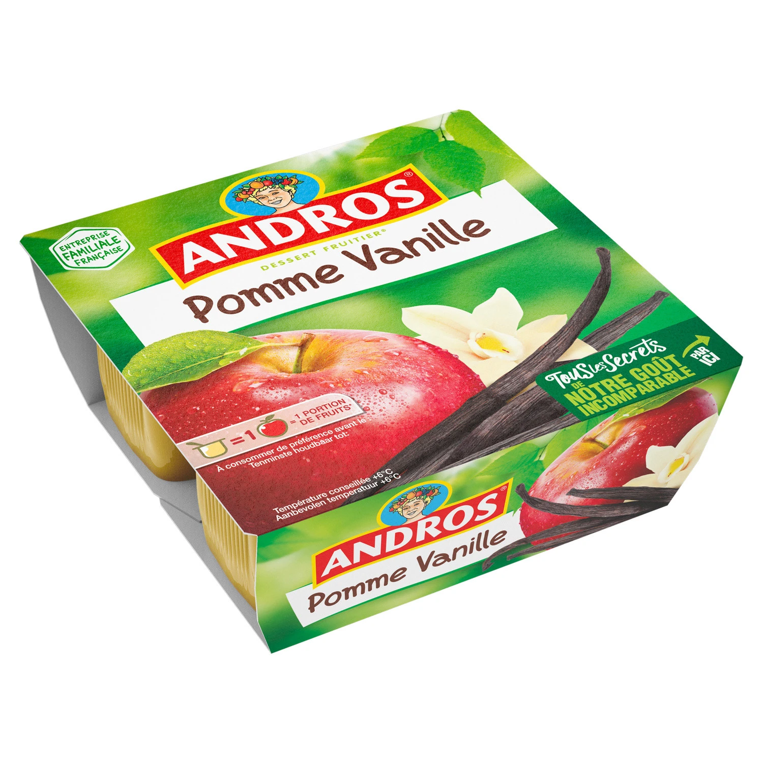 Andros Apple & Vanilla dessert 4x100g