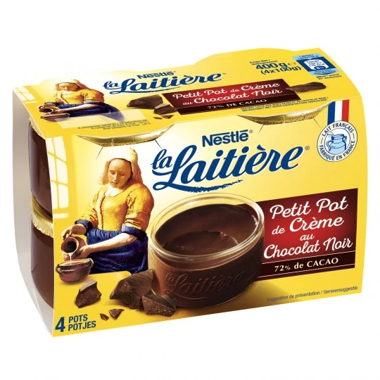 La Laitiere dark chocolate creme 4x100g