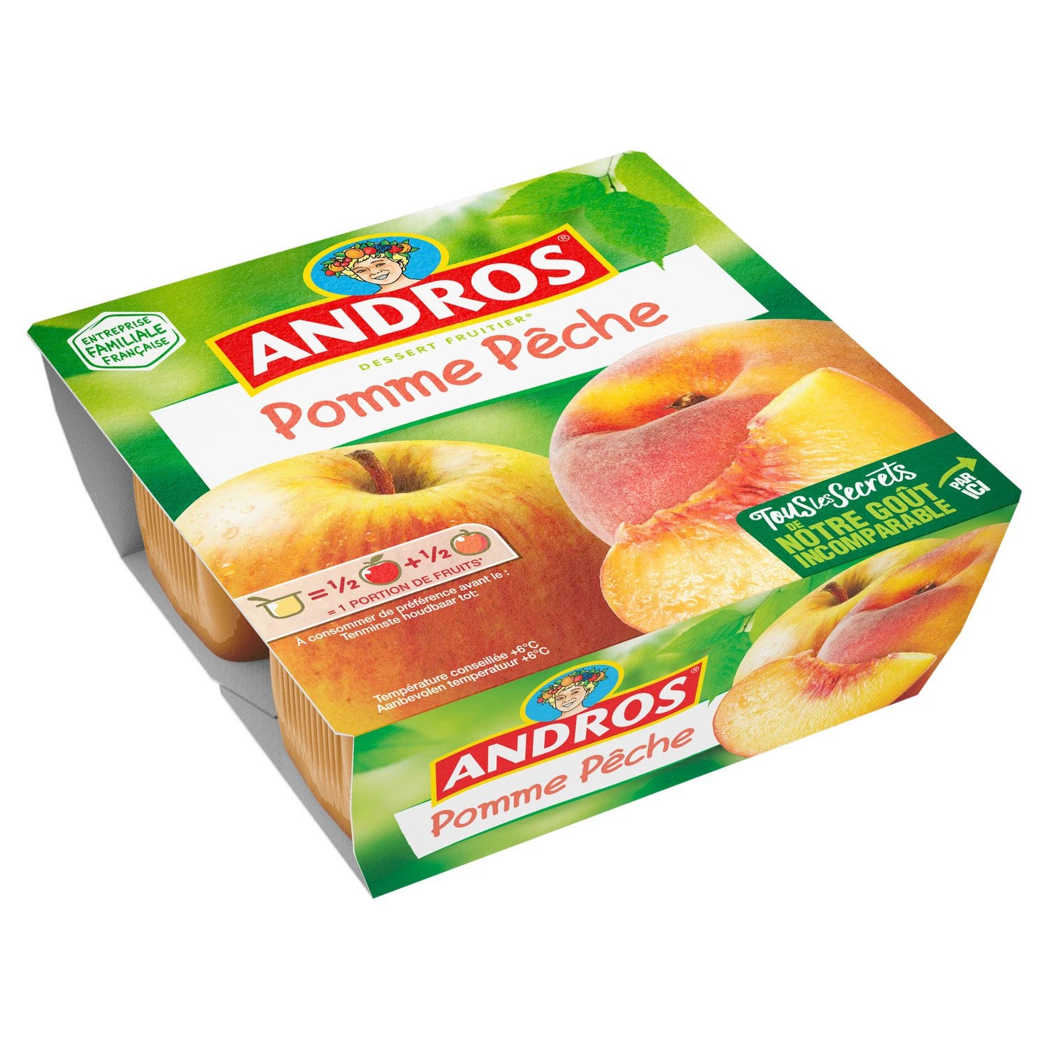 Andros Apple & Peach dessert 4x100g
