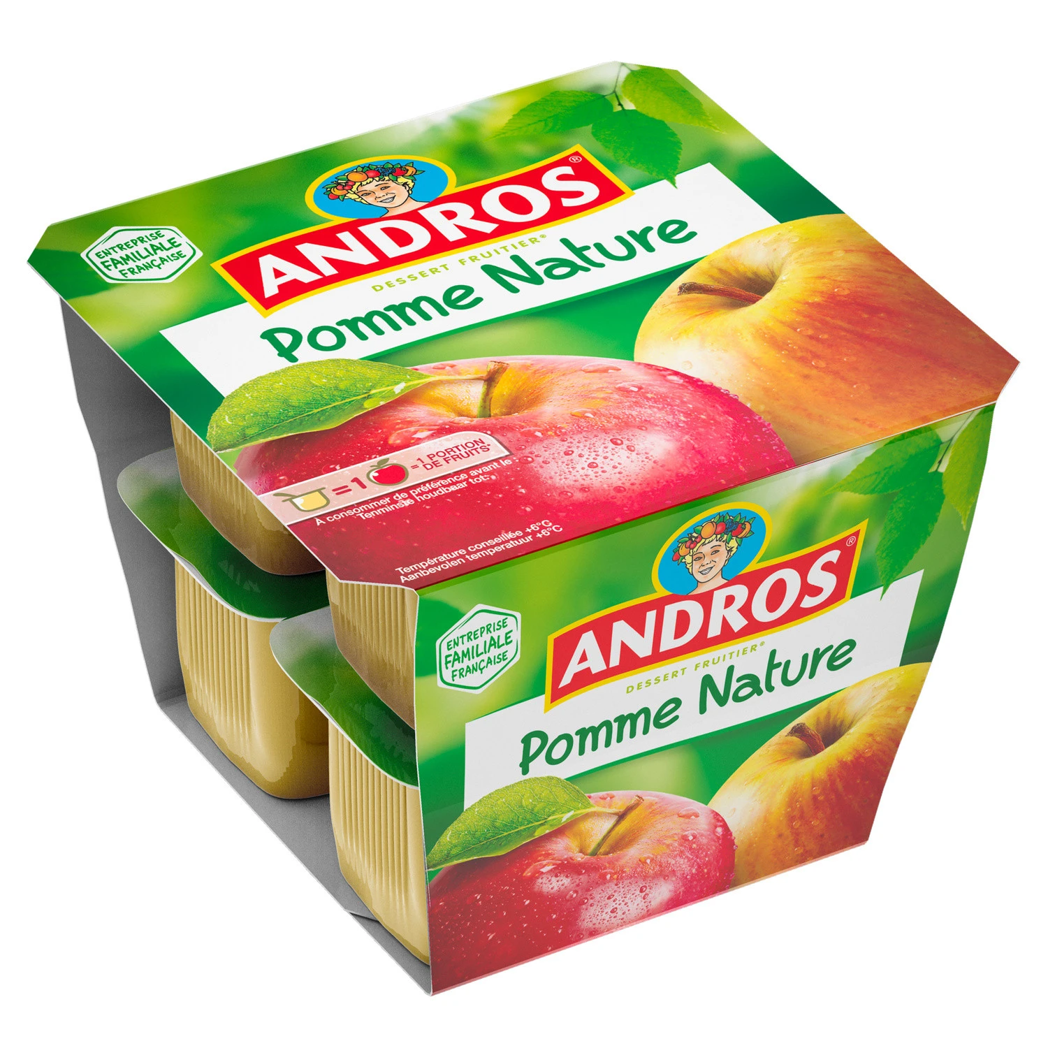 Andros Plain apple dessert 8x100g