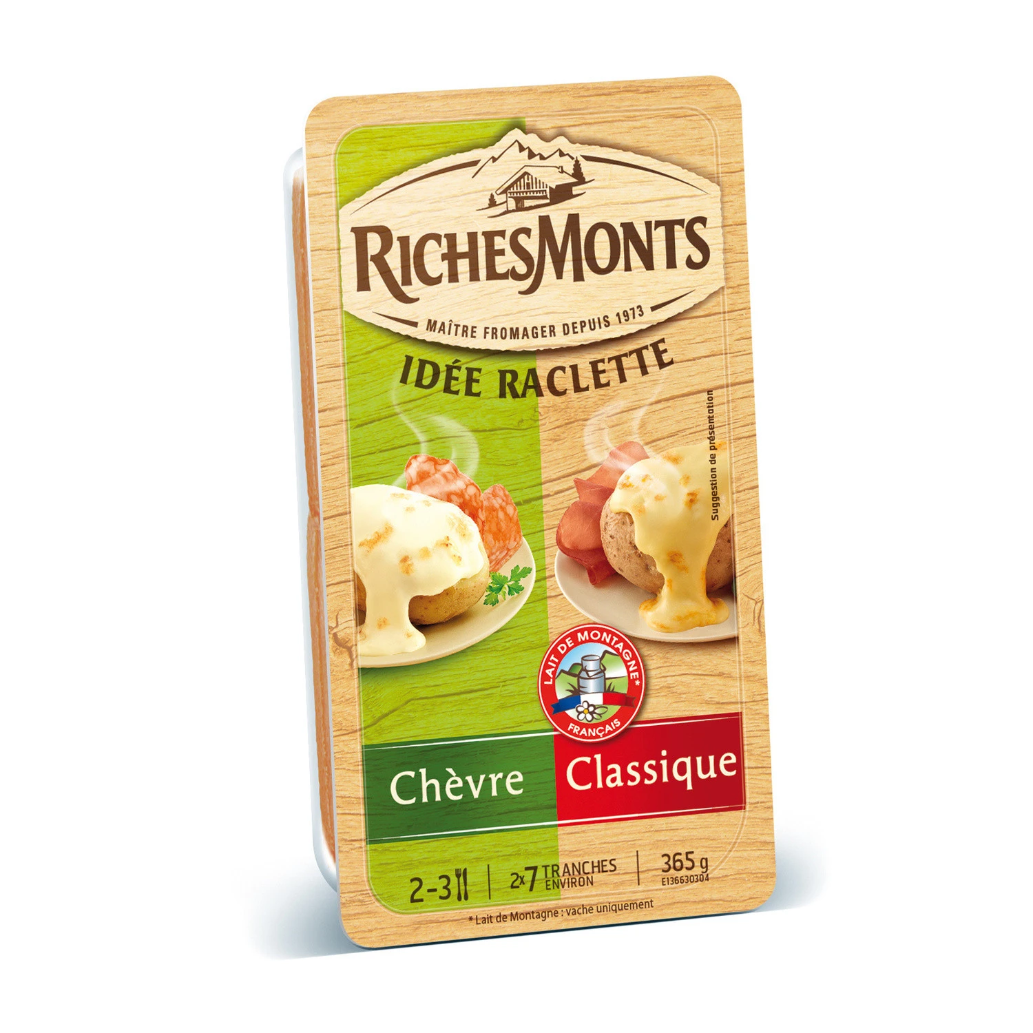 RichesMonts Raclette Goat cheese & Classic 400g