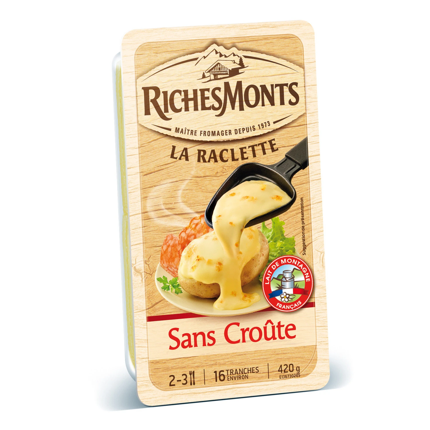 RichesMonts Plain Raclette cheese crustless 400g