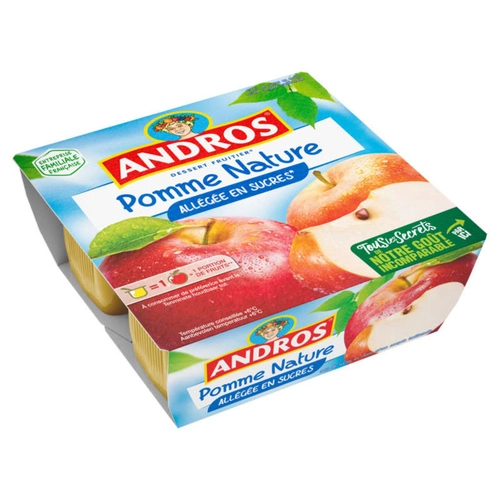 Andros Plain apple stewed less sugar 4x100g