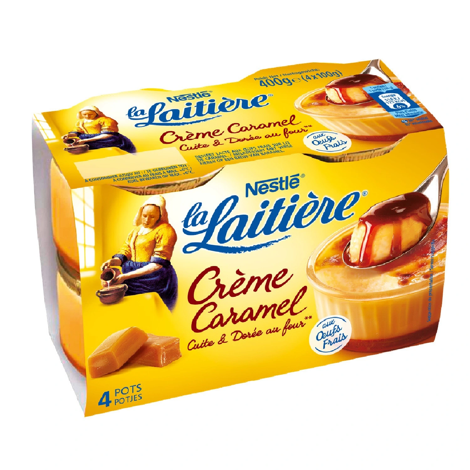 La Laitiere caramel creme oven cooked 4x100g
