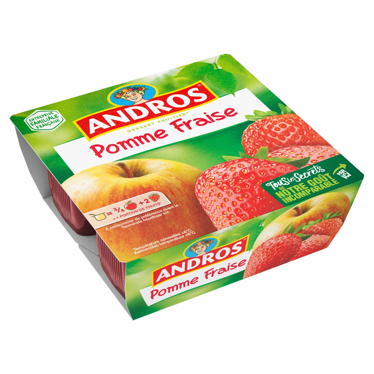 Andros Apple & Strawberry dessert 4x100g
