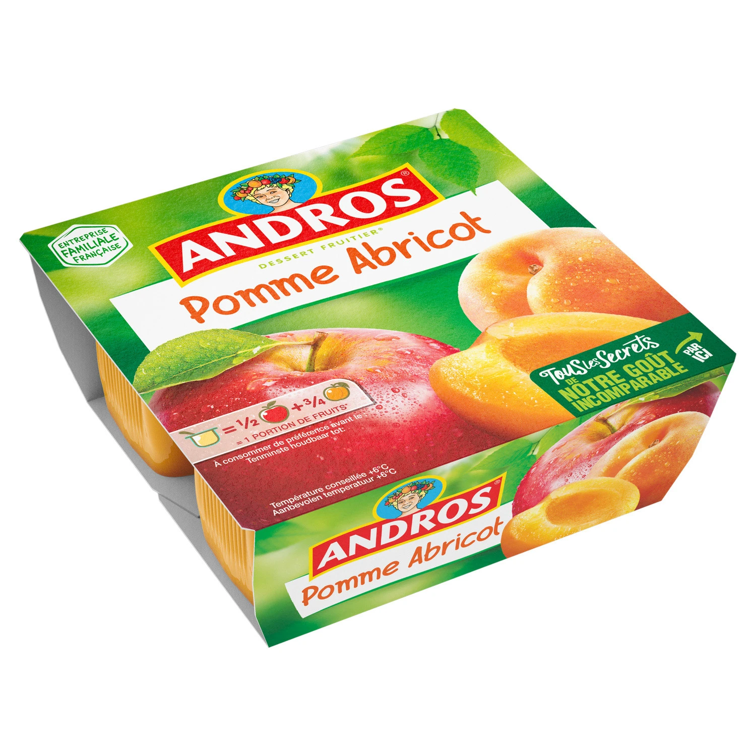Andros Apple & Apricot dessert 4x100g