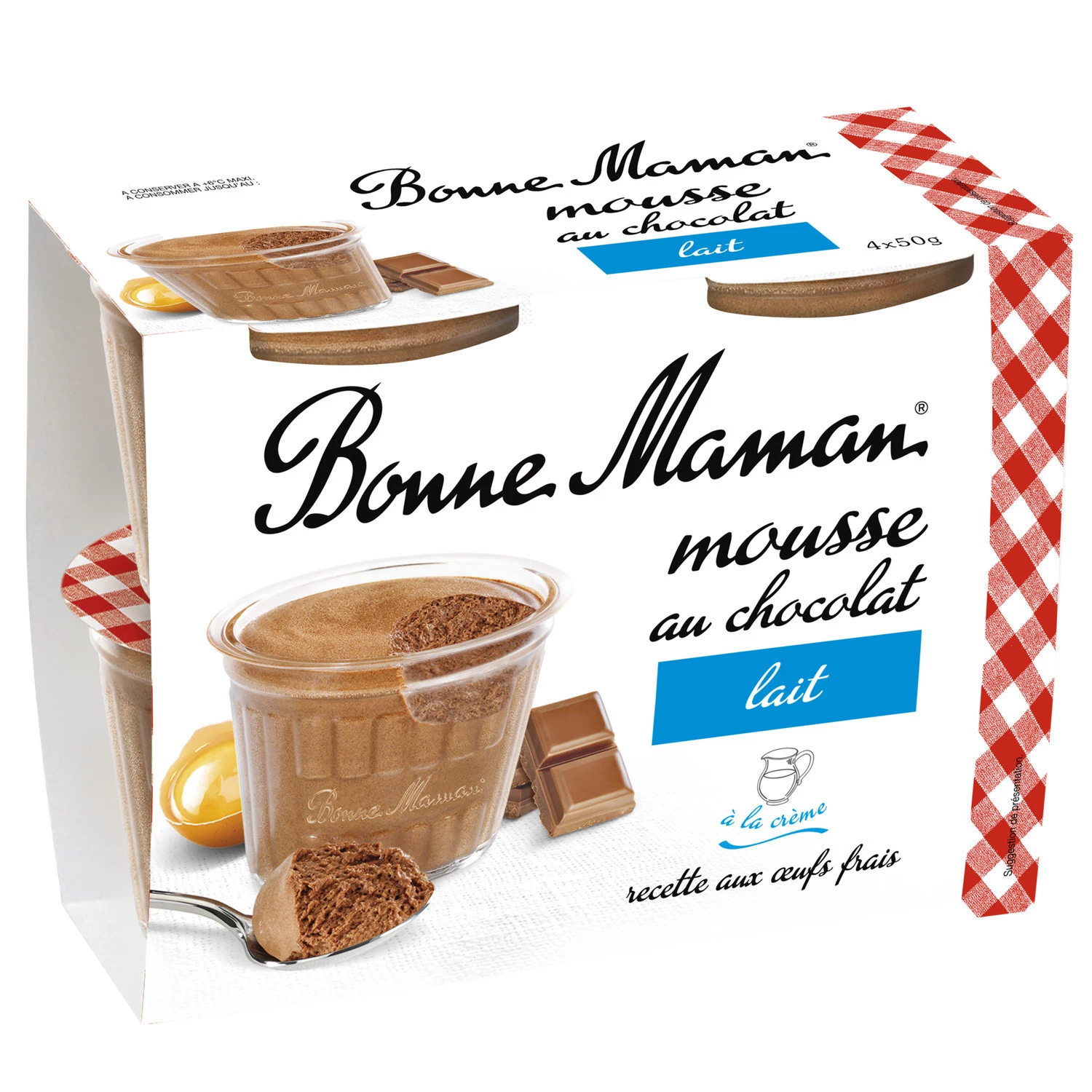 Bonne Maman Milk Chocolate Mousse 4x10cl