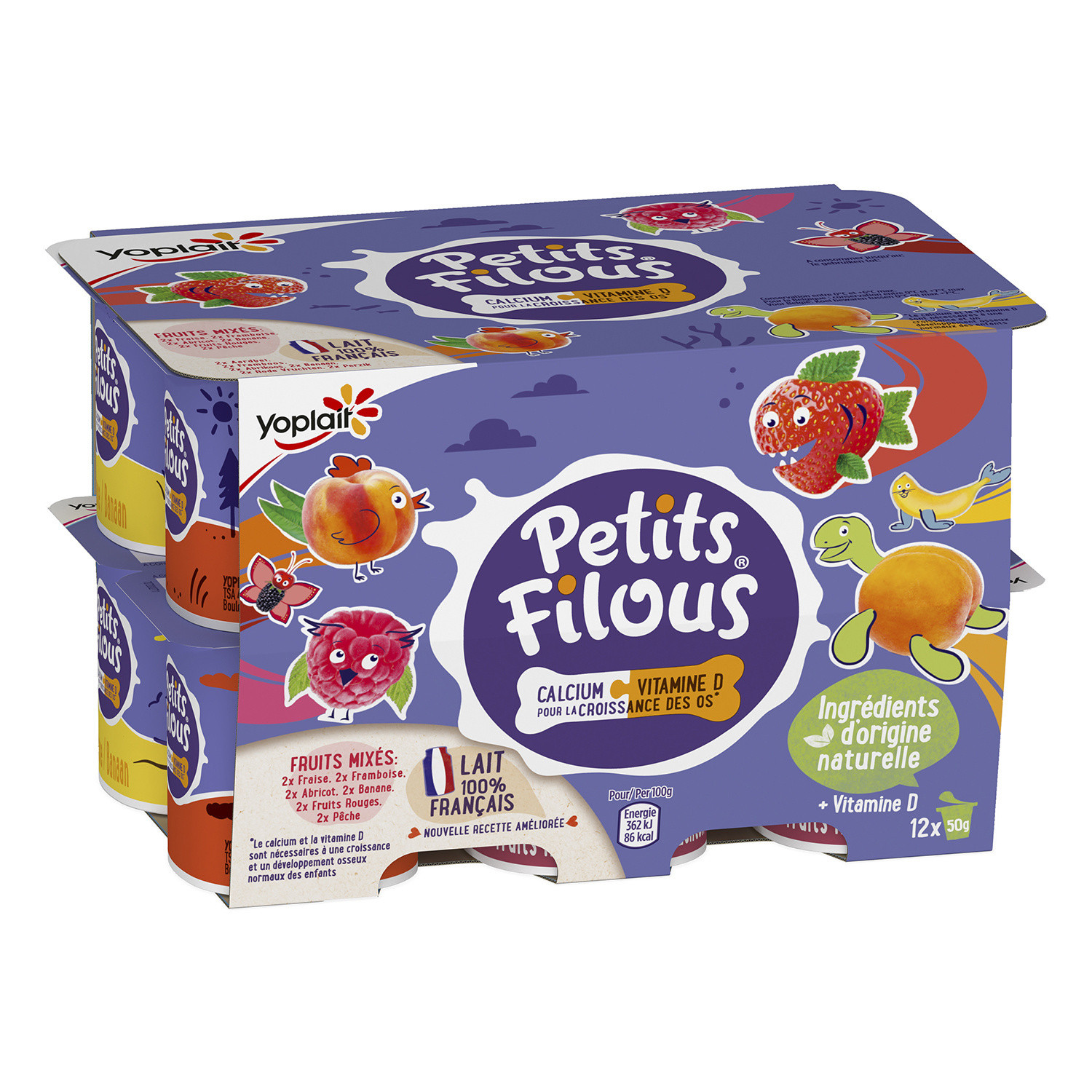 Yoplait Petit Filous fruits variety 12x50g