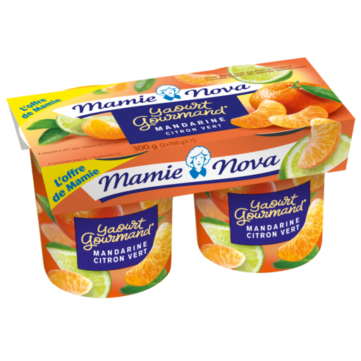 Mamie Nova Mandarine & Lime yogurts 2x150g