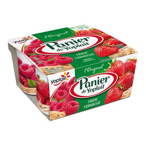 Yoplait Raspberry & Strawberry yogurts 4x125g