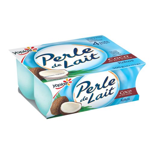 ⇒ Yoplait Perle de Lait coconut yogurts 4x125g • EuropaFoodXB