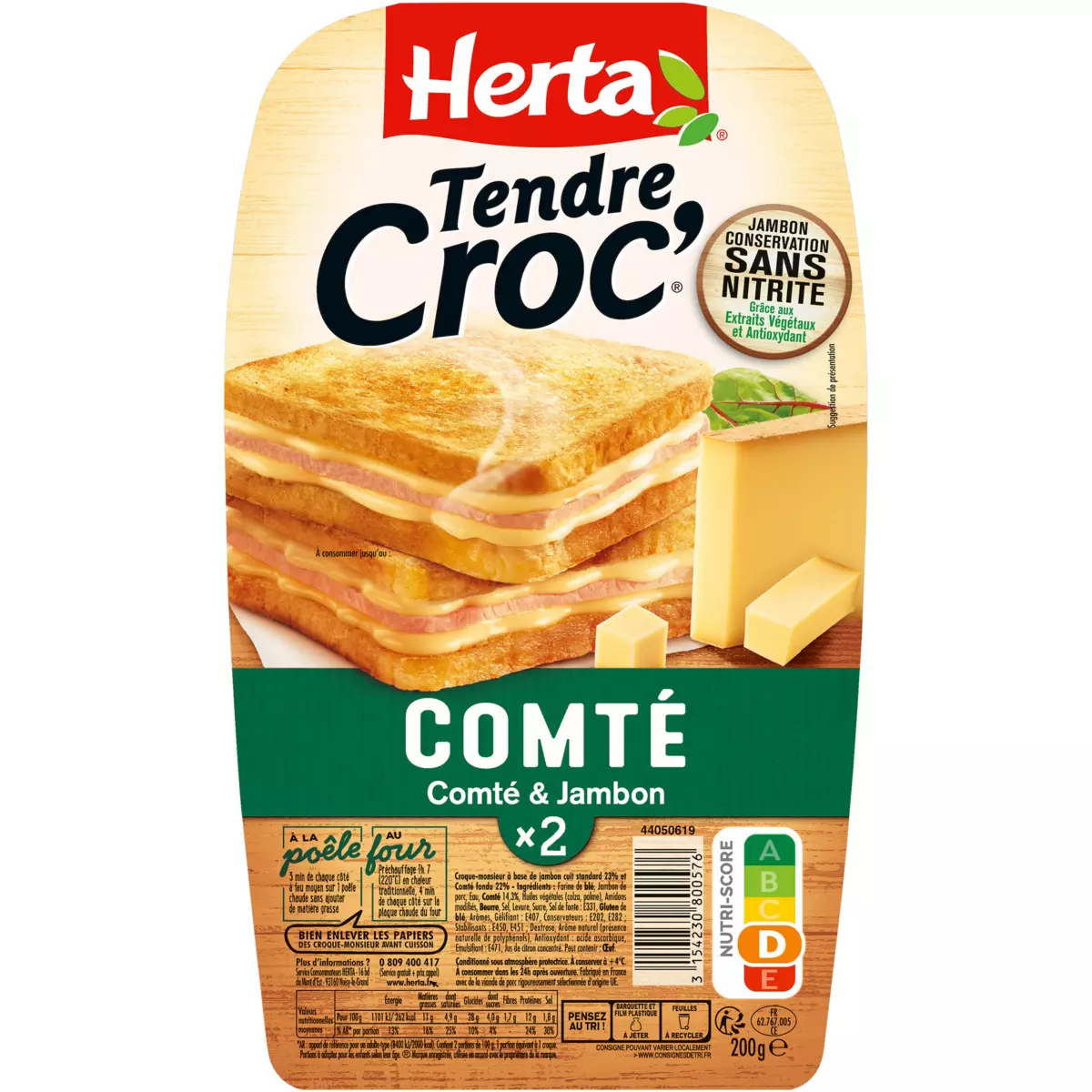 ⇒ Herta Croc-Monsieur ham & Comte cheese 2x200g Nitrite Free • EuropaFoodXB  • Buy food online from Europe • Best price