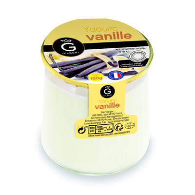 Gilbert Natural vanilla yogurts 6x150g