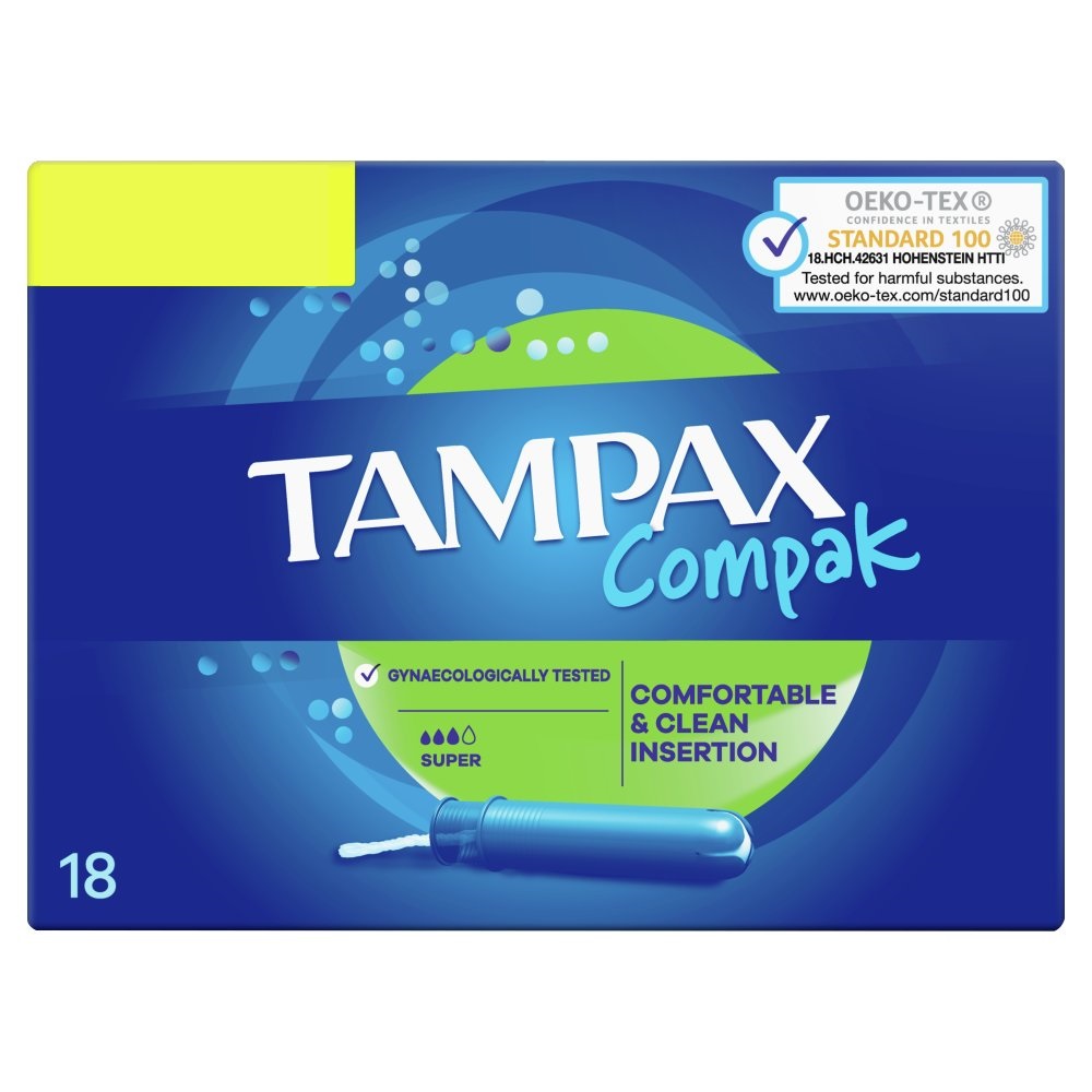 Tampax Compak Super Tampons With Applicator X 18