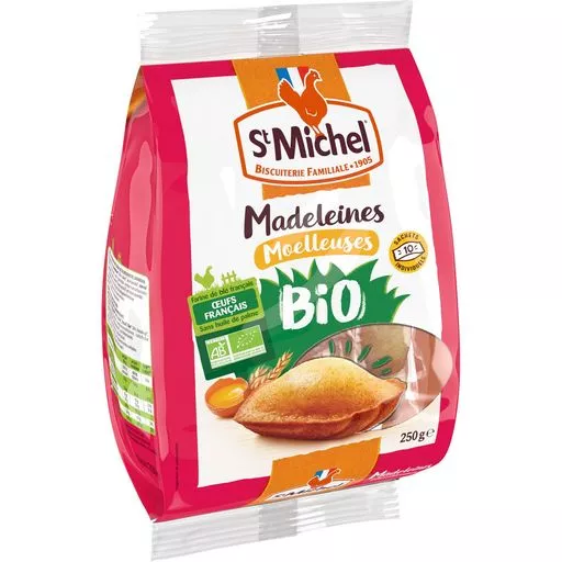 St Michel Plain Madeleines Organic Individually wrapped x10 250g