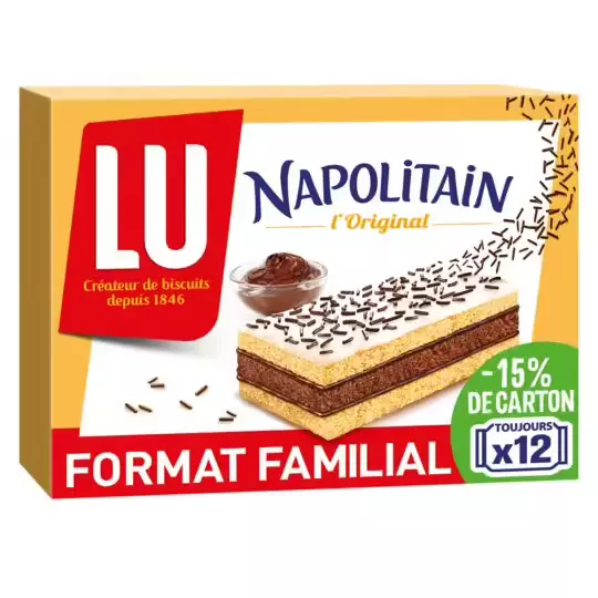 LU Napolitain chocolate cake classic family size 12's 360g