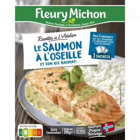 Fleury Michon Salmon with Sorrel sauce & Basmati rice 290g