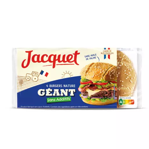 Jacquet Hamburger bread giant x 4 350g