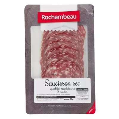 Rochambeau Saucisson 8x slices pure porc 80g