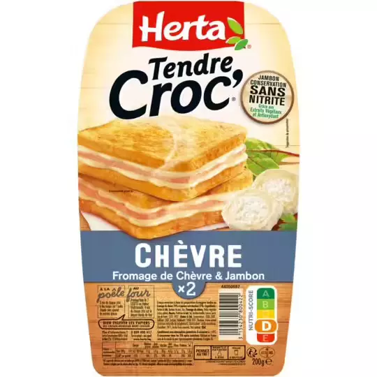 Herta Croque-Monsieur Goats cheese x2 Nitrite Free 200g