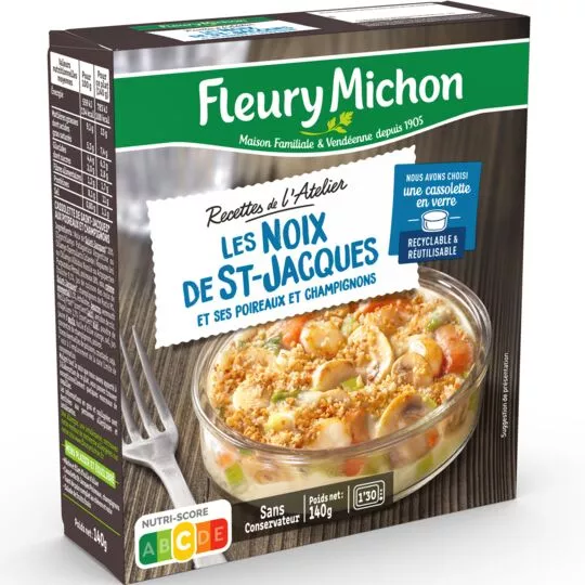 Fleury Michon Cassolette of Scallops with Leeks & Mushrooms 140g
