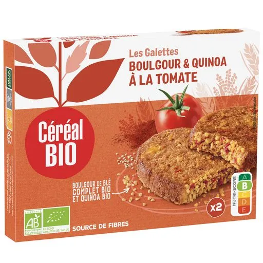 Cereal quinoa and bulgur patties with tomato Organic 200g