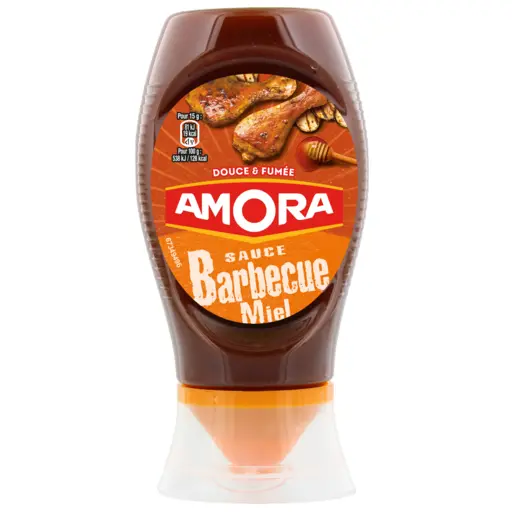 Amora Honey BBQ sauce top down 282g