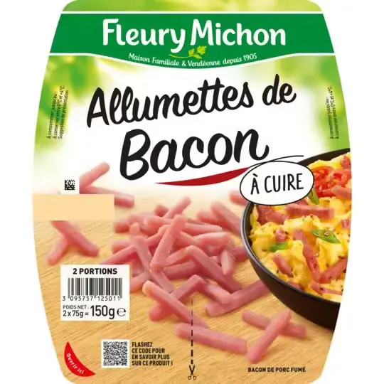 Fleury Michon Bacon thinly sliced 2x75g