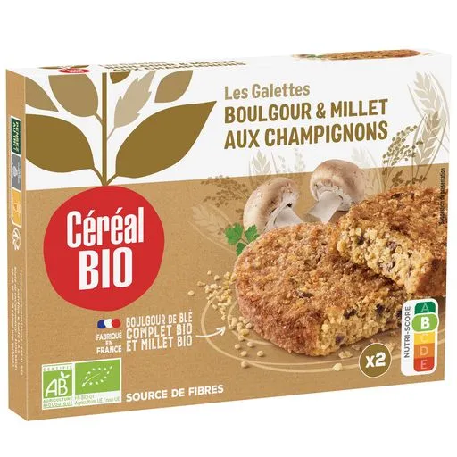 Cereal millet and bulgur patties with mushrooms Organic 200g