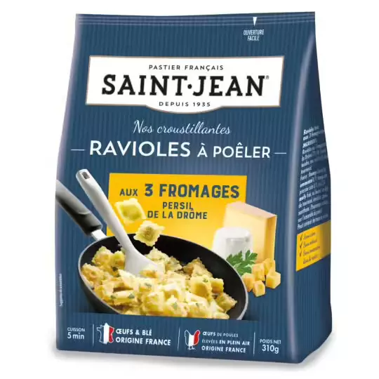 SAINT JEAN 3 Cheese and Parsley Ravioles to fry 310g