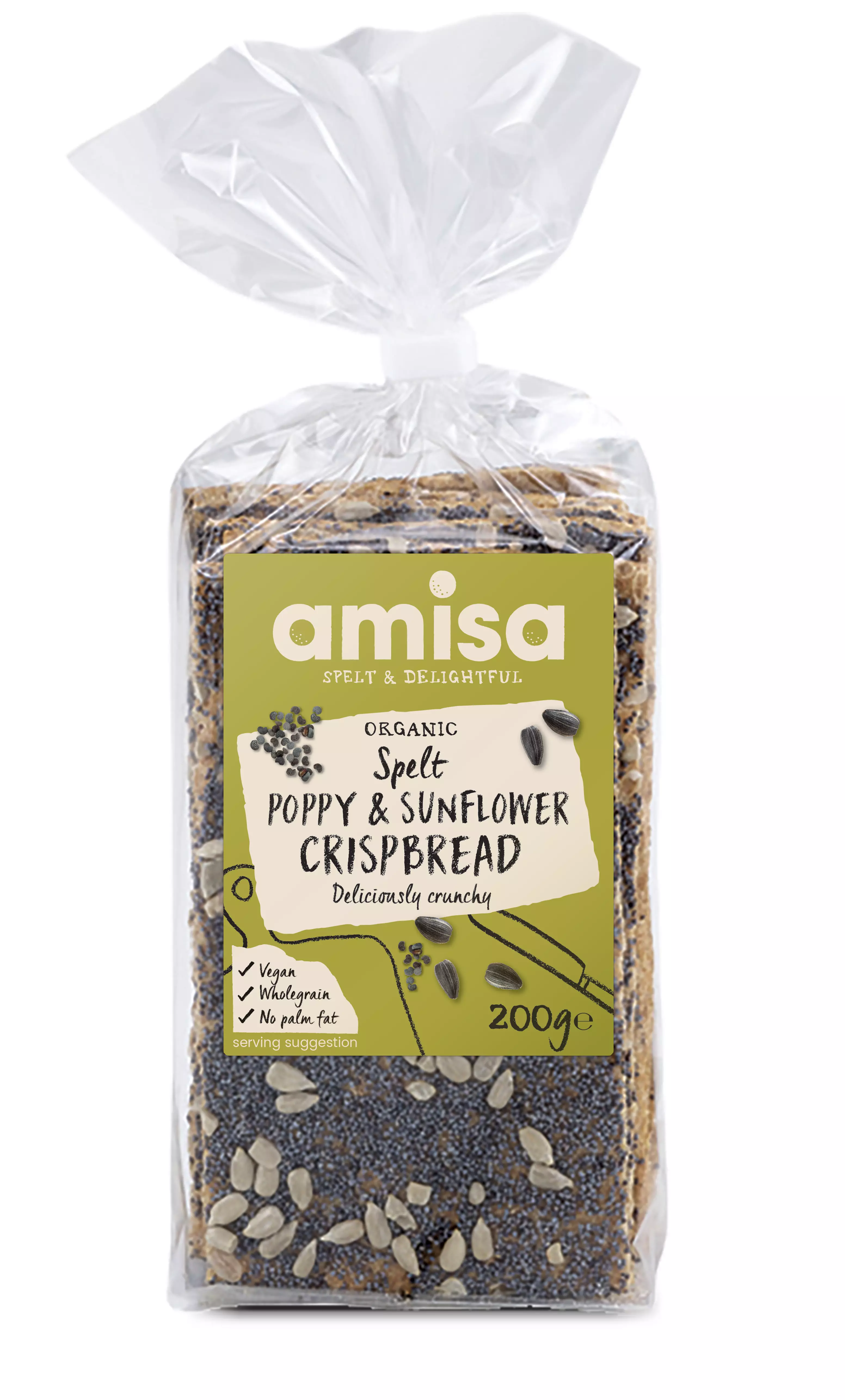 Amisa Spelt- Poppyseed & sunflower crispbread Organic 200g