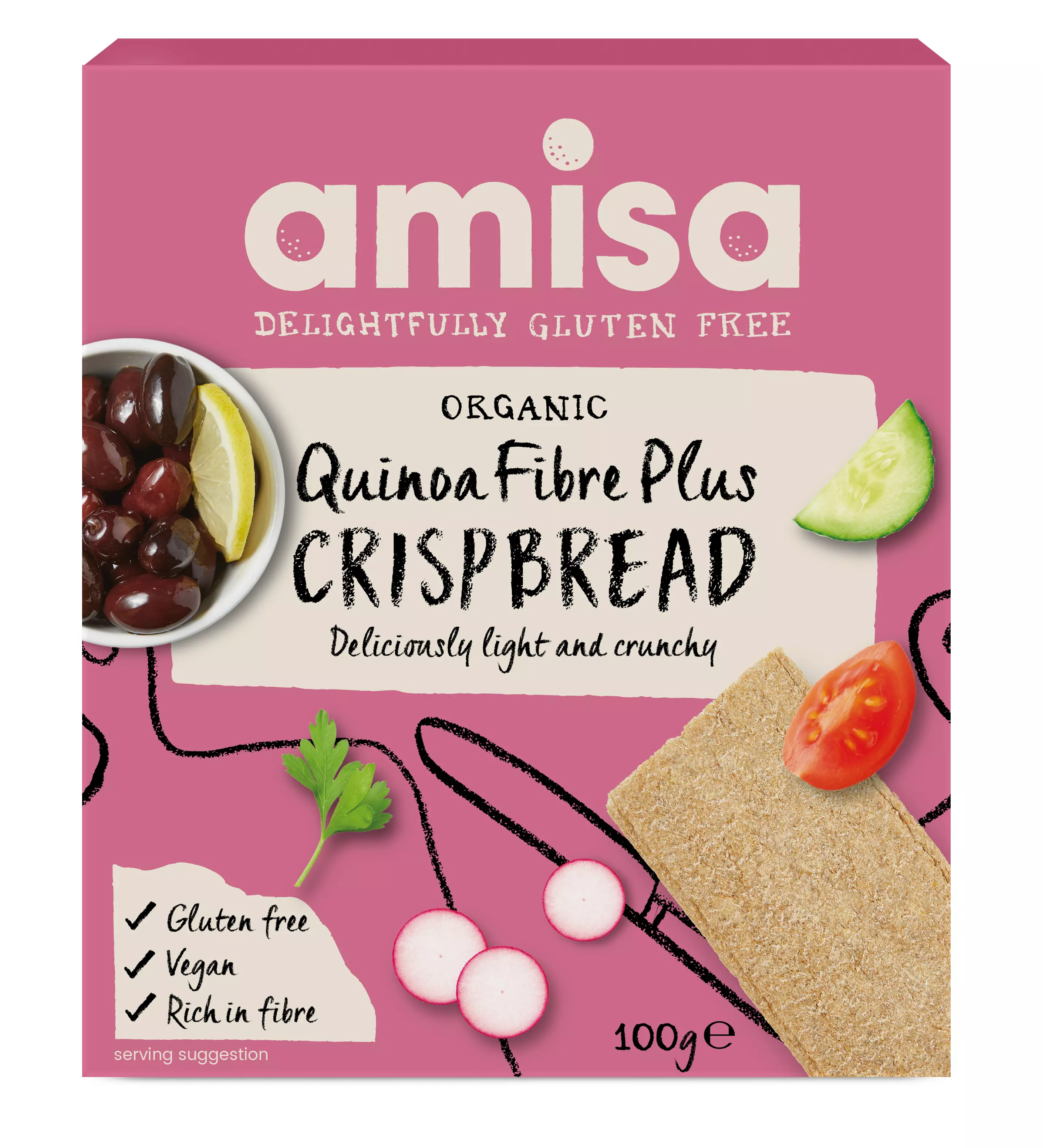 Amisa Crispbread - Quinoa  Fibre Plus  Organic 100g