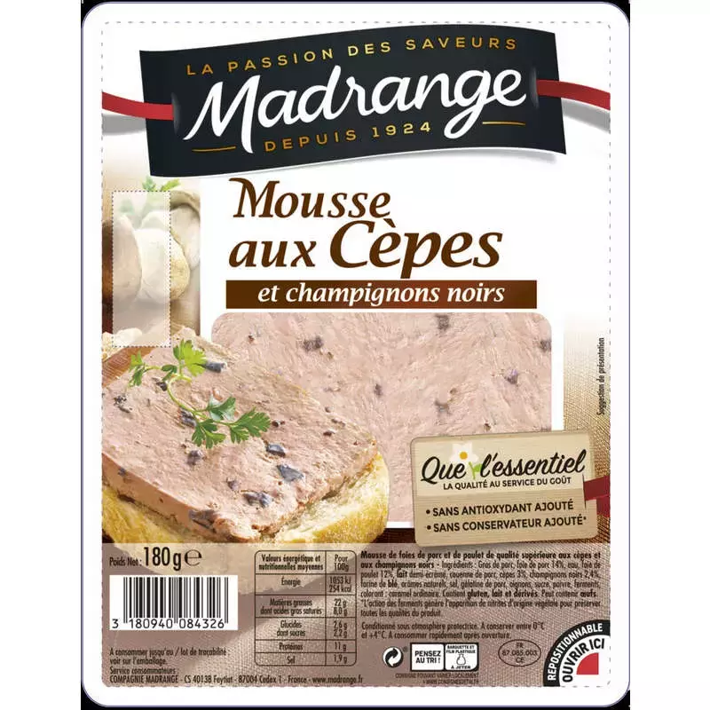 Madrange Forestiere style terrine with black mushrooms 180g