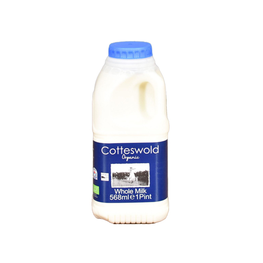 Cotteswold Fresh Organic Whole Milk 568ml