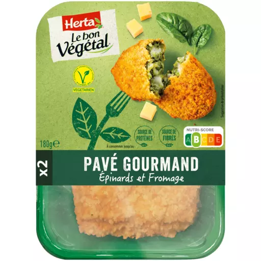 Herta Pave gourmand Cobblestone Spinach and Cheese 2-piece 180g