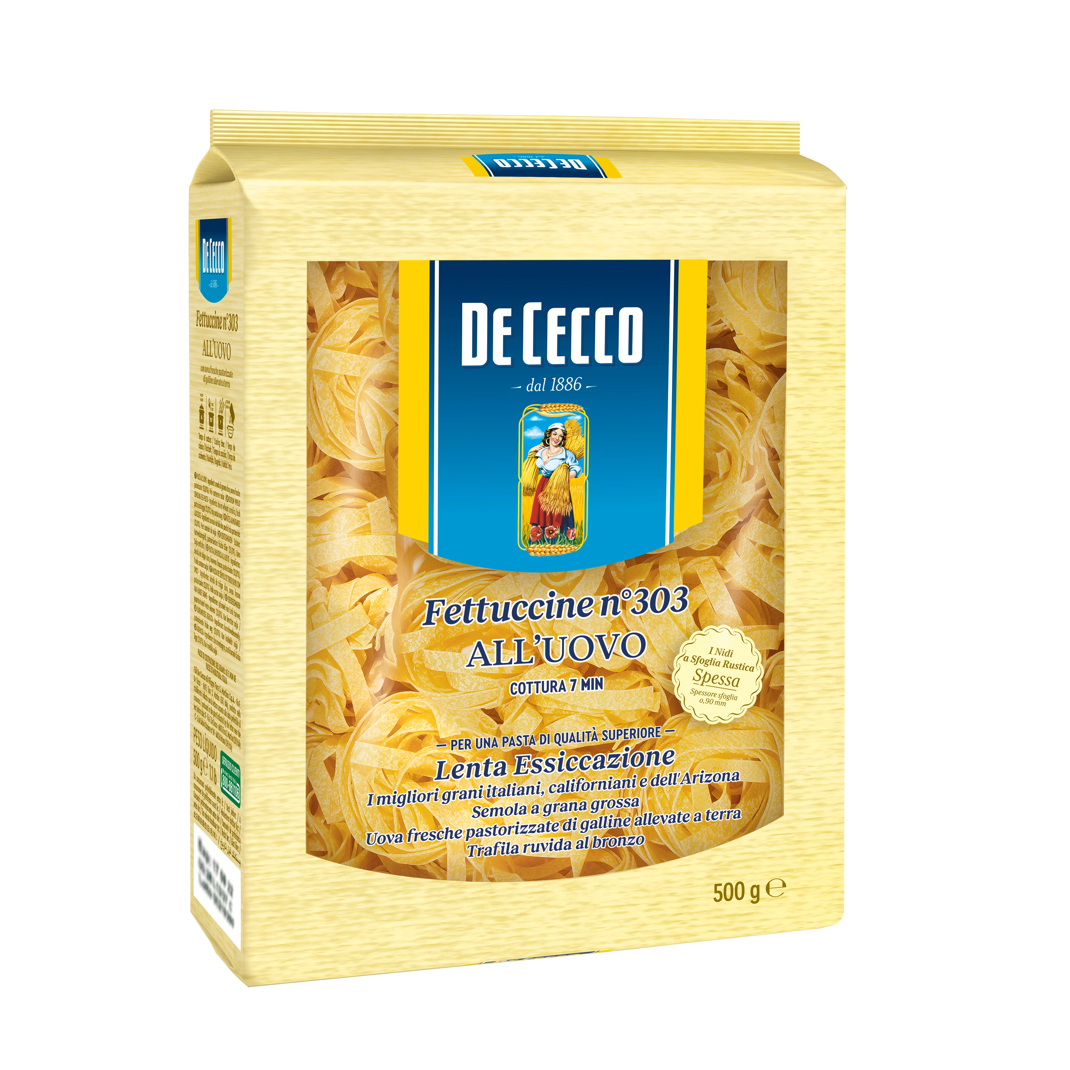 De Cecco Fettuccine Egg pasta (UOVO) N303 500g